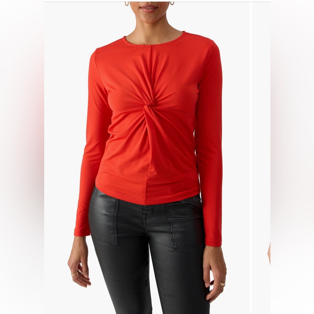 Sanctuary Bright Red Long Sleeve Twist Top